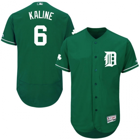 Men's Majestic Detroit Tigers #6 Al Kaline Green Celtic Flexbase Authentic Collection MLB Jersey - Ujersey