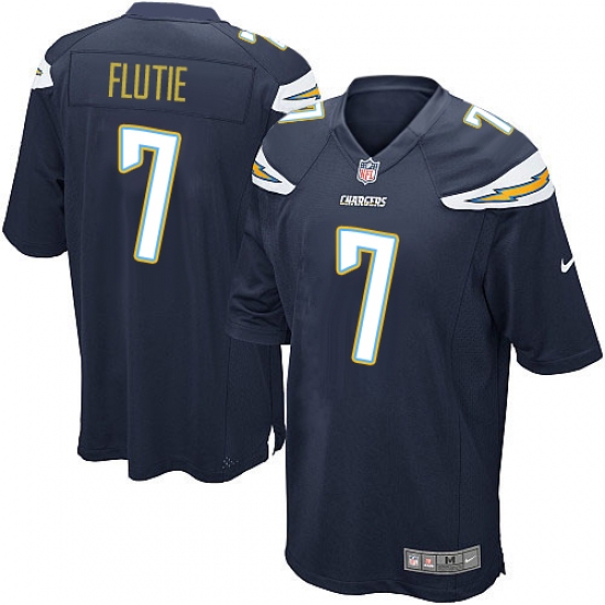 Men's Nike Los Angeles Chargers #7 Doug Flutie Game Navy Blue Team Color NFL Jersey - Ujersey