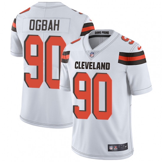 Men's Nike Cleveland Browns #90 Emmanuel Ogbah White Vapor Untouchable Limited Player NFL Jersey - Ujersey
