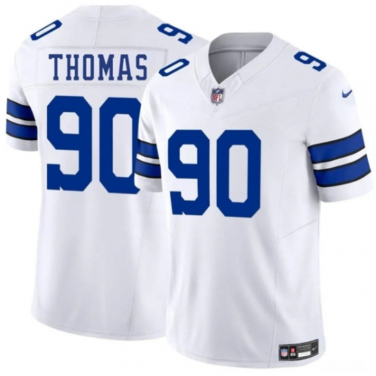 Men's Dallas Cowboys #90 Solomon Thomas White 2025 F.U.S.E. Vapor Untouchable Limited Football Stitched Jersey - Ujersey