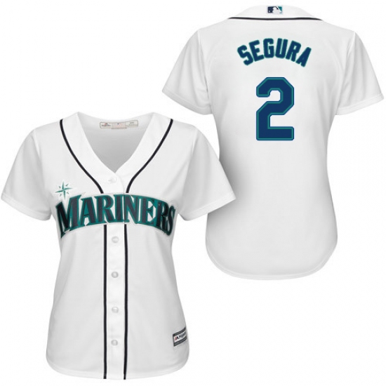 Women's Majestic Seattle Mariners #2 Jean Segura Authentic White Home Cool Base MLB Jersey - Ujersey