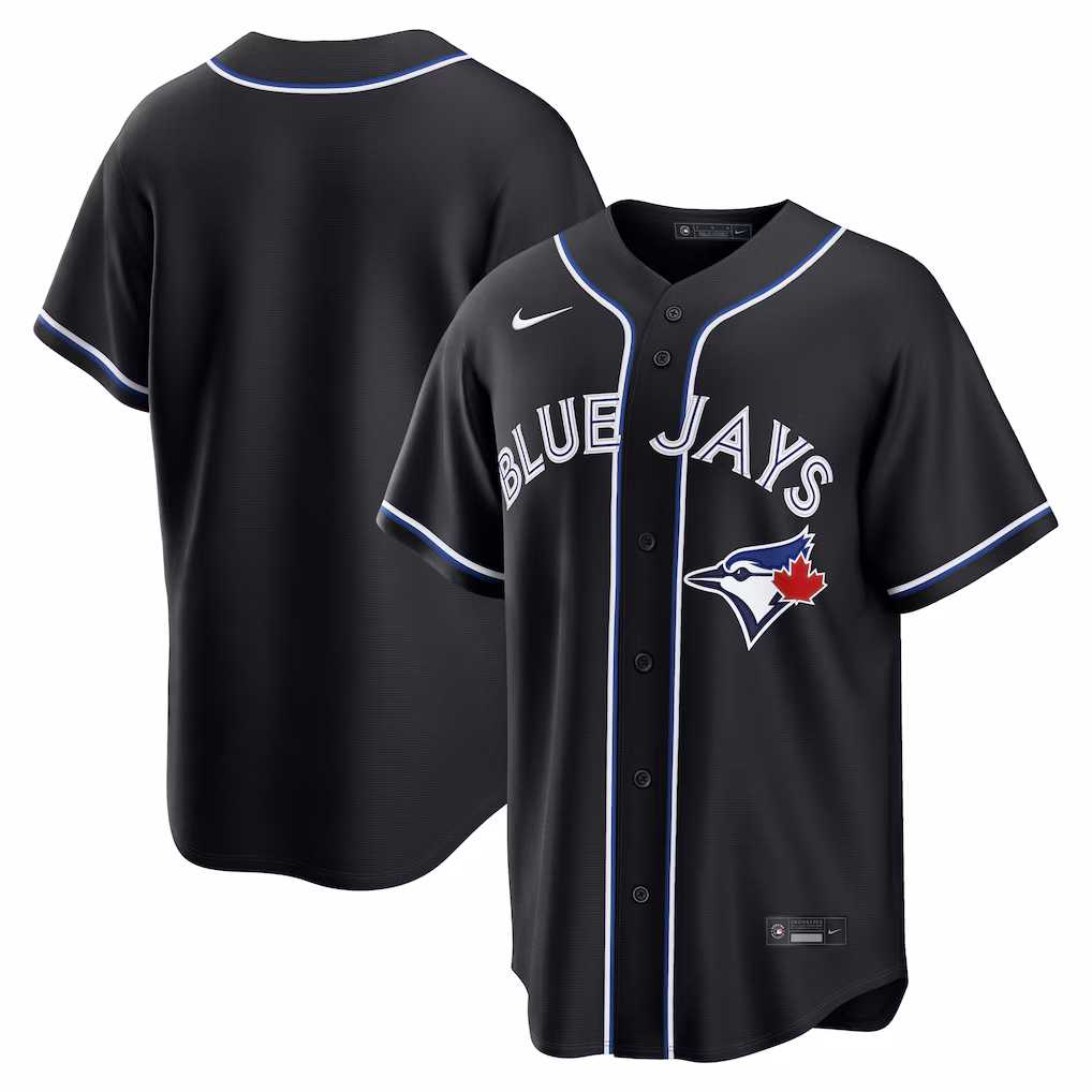 Men's Toronto Blue Jays Nike Fashion Replica Black Out Jersey - Ujersey Shop