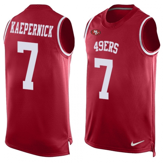 Men's Nike San Francisco 49ers #7 Colin Kaepernick Limited Red Player Name & Number Tank Top NFL Jersey - Ujersey