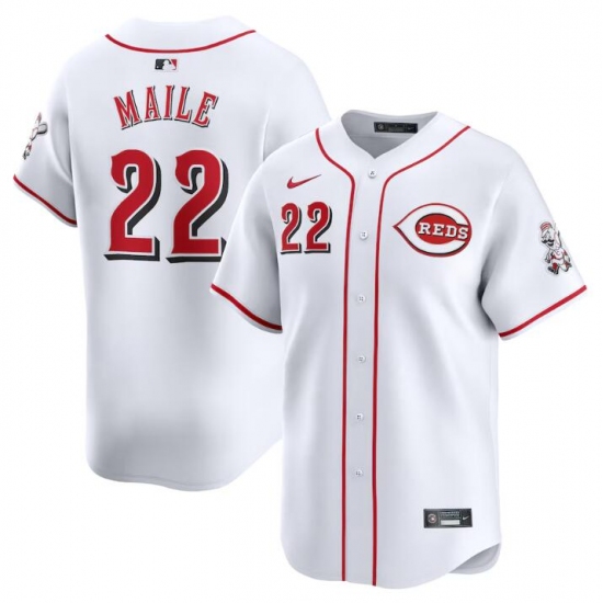 Men's Cincinnati Reds #22 Luke Maile White Home Limited Stitched Baseball Jersey - Ujersey