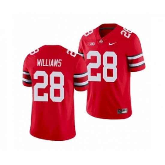 Men's Ohio State Buckeyes Miyan Williams 28 Scarlet Game Football Jersey - Ujersey