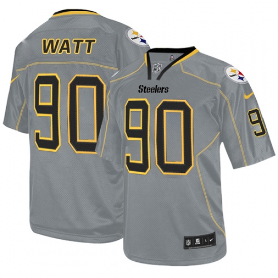 Men's Nike Pittsburgh Steelers #90 T. J. Watt Elite Lights Out Grey NFL Jersey - Ujersey