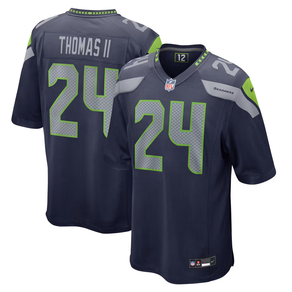 Men's Seattle Seahawks Rodney Thomas II Nike College Navy Team Game Jersey