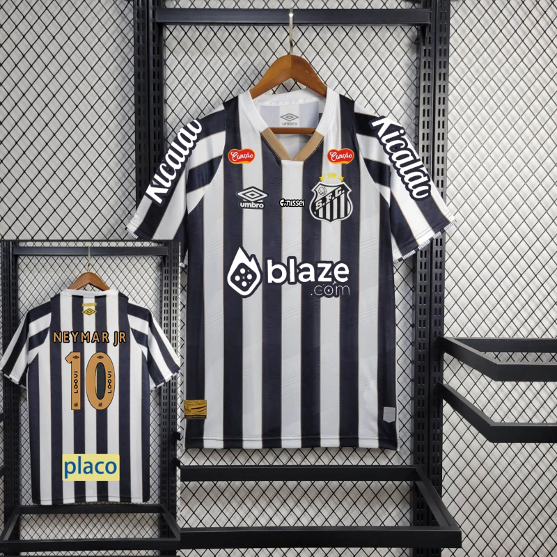 NEYMAR JR #10 Santos FC Soccer Jersey Away Shirt All Sponsor 2024 - U-jersey