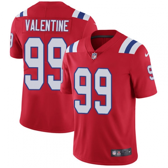 Men's Nike New England Patriots #99 Vincent Valentine Red Alternate Vapor Untouchable Limited Player NFL Jersey - Ujersey
