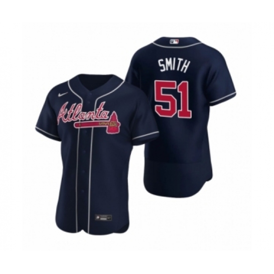 Men's Atlanta Braves #51 Will Smith Nike Navy Authentic 2020 Alternate Jersey - Ujersey
