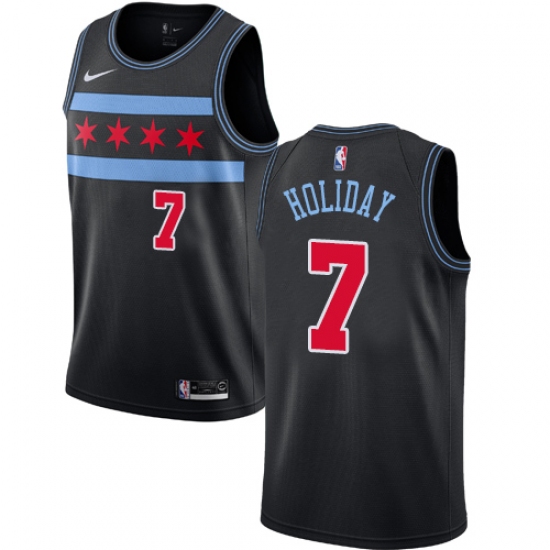 Women's Nike Chicago Bulls #7 Justin Holiday Swingman Black NBA Jersey - City Edition - Ujersey