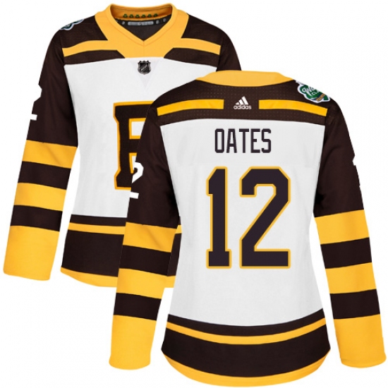 Women's Adidas Boston Bruins #12 Adam Oates Authentic White 2019 Winter Classic NHL Jersey - Ujersey