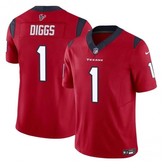 Youth Houston Texans #1 Stefon Diggs Red 2024 F.U.S.E Vapor Untouchable Limited Stitched Football Jersey - Ujersey