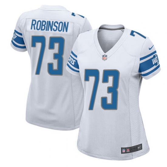Women's Nike Detroit Lions #73 Greg Robinson Game White NFL Jersey - Ujersey