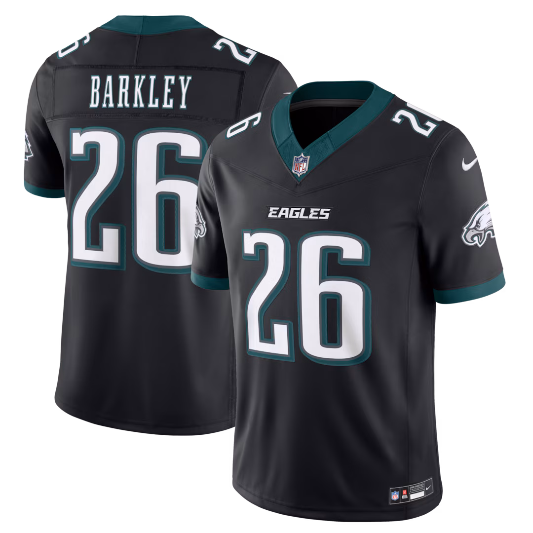 Men's Philadelphia Eagles Saquon Barkley Nike Black Alternate Vapor F.U.S.E. Stitched Limited Jersey