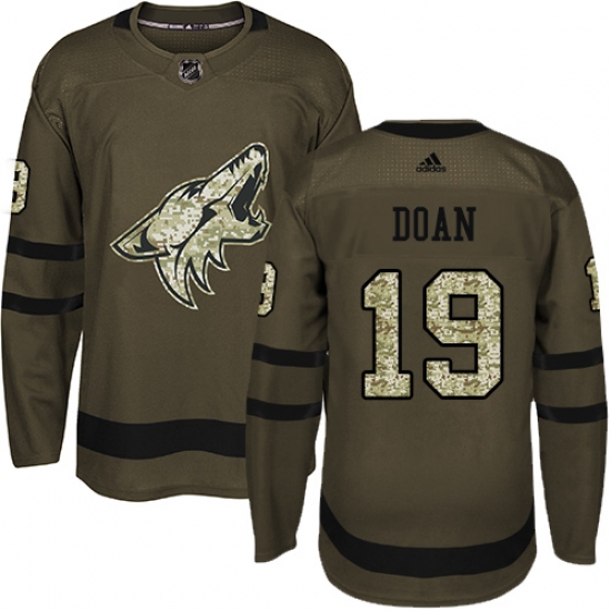 Youth Adidas Arizona Coyotes #19 Shane Doan Authentic Green Salute to Service NHL Jersey - Ujersey