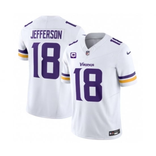 Men's Nike Minnesota Vikings #18 Justin Jefferson White 2023 F.U.S.E. 1-Star C Vapor Untouchable Limited Football Stitched Jersey - Ujersey
