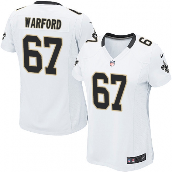Women's Nike New Orleans Saints #67 Larry Warford Game White NFL Jersey - Ujersey