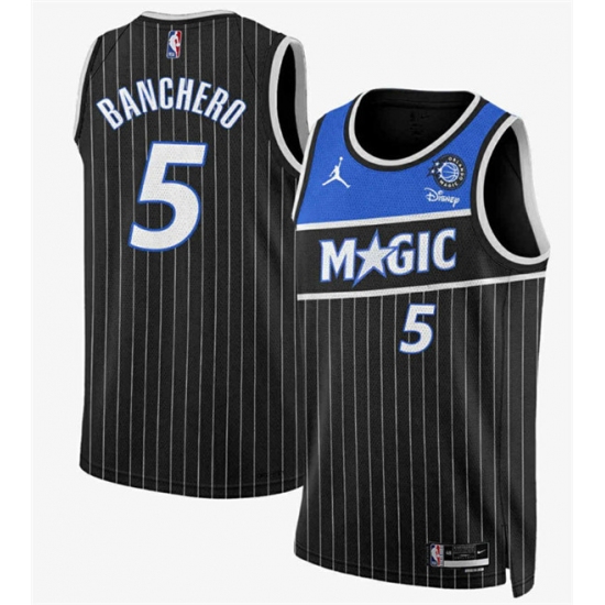 Men's Orlando Magic #5 Paolo Banchero Black 2025 New Generation of Magic Stitched Basketball Jersey - Ujersey