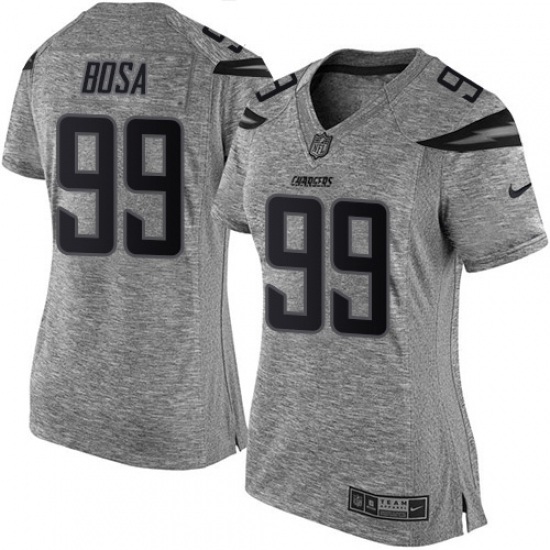 Women's Nike Los Angeles Chargers #99 Joey Bosa Limited Gray Gridiron NFL Jersey - Ujersey
