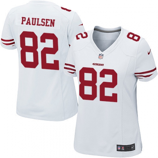 Women's Nike San Francisco 49ers #82 Logan Paulsen Game White NFL Jersey - Ujersey