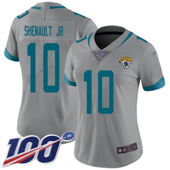 Women's Jacksonville Jaguars #10 Laviska Shenault Jr. Silver Stitched Limited Inverted Legend 100th Season Jersey - Ujersey