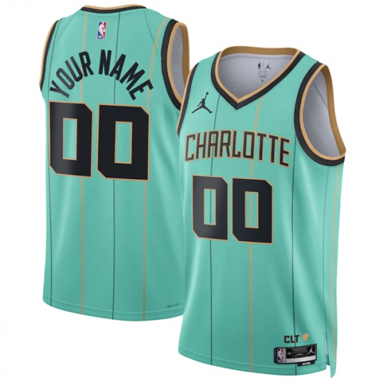 Men's Charlotte Hornets Active Player Custom Mint 2024-25 City Edition Stitched Basketball Jersey - Ujersey