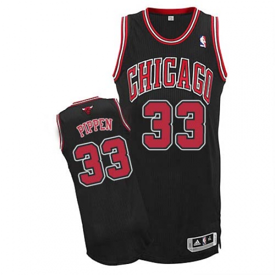 Men's Adidas Chicago Bulls #33 Scottie Pippen Authentic Black Alternate NBA Jersey - Ujersey
