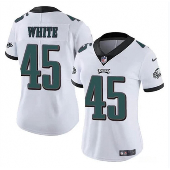 Women's Philadelphia Eagles #45 Devin White White Vapor Untouchable Limited Football Stitched Jersey(Run Small) - Ujersey