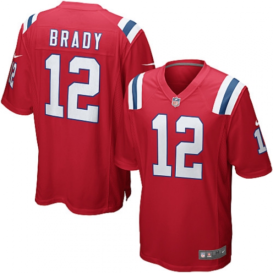 Men's Nike New England Patriots #12 Tom Brady Game Red Alternate NFL Jersey - Ujersey