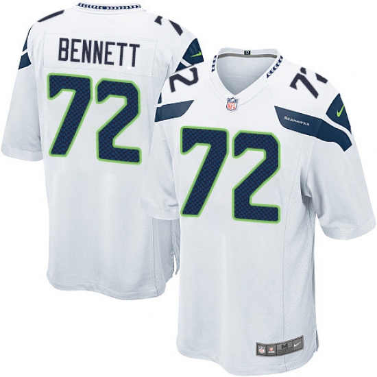 Men's Nike Seattle Seahawks #72 Michael Bennett Game White NFL Jersey - Ujersey