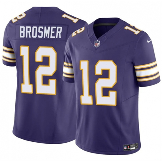 Men's Minnesota Vikings #12 Max Brosmer Purple 2025 F.U.S.E. Throwback Vapor Untouchable Limited Football Stitched Jersey - Ujersey