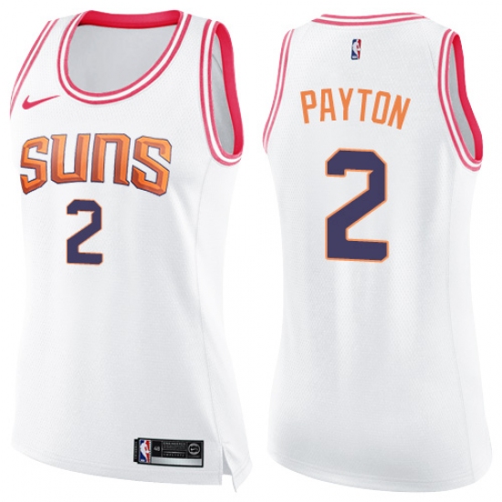 Women's Nike Phoenix Suns #2 Elfrid Payton Swingman White/Pink Fashion NBA Jersey - Ujersey