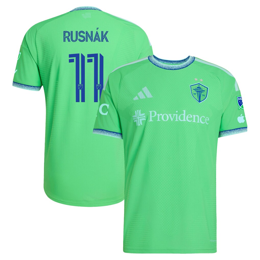 Men's Seattle Sounders FC Albert Rusnak Rave Green 2026 The Evergreen State Kit On-Field Authentic Patch Jersey - Ujersey