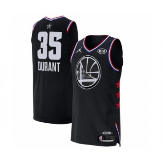 Men's Jordan Golden State Warriors #35 Kevin Durant Authentic Black 2019 All-Star Game Basketball Jersey - Ujersey
