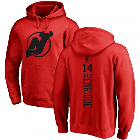 NHL Adidas New Jersey Devils #14 Adam Henrique Red One Color Backer Pullover Hoodie - ujerseystore