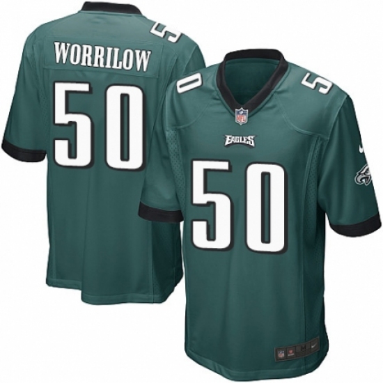 Men's Nike Philadelphia Eagles #50 Paul Worrilow Game Midnight Green Team Color NFL Jersey - Ujersey