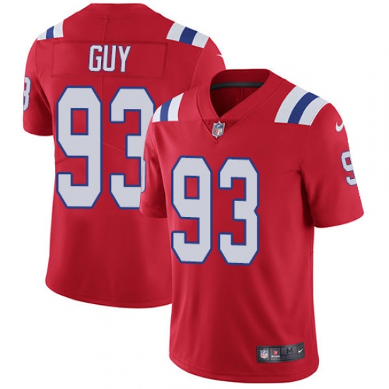 Men's Nike New England Patriots #93 Lawrence Guy Red Alternate Vapor Untouchable Limited Player NFL Jersey - Ujersey