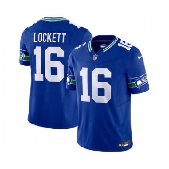 Men's Nike Seattle Seahawks #16 Tyler Lockett Royal 2023 F.U.S.E. Vapor Limited Throwback Stitched Jersey - Ujersey