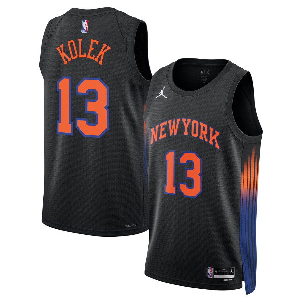 Unisex New York Knicks Tyler Kolek Jordan Brand Black Swingman Jersey - Statement Edition - Ujersey