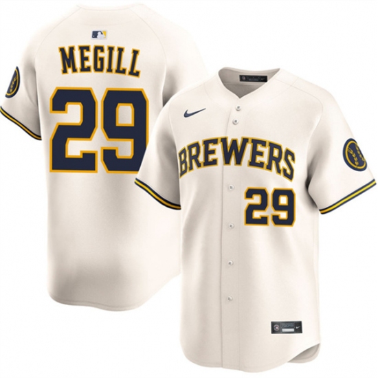 Men's Milwaukee Brewers #29 Trevor Megill Cream 2025 Limited Stitched Baseball Jersey - Ujersey
