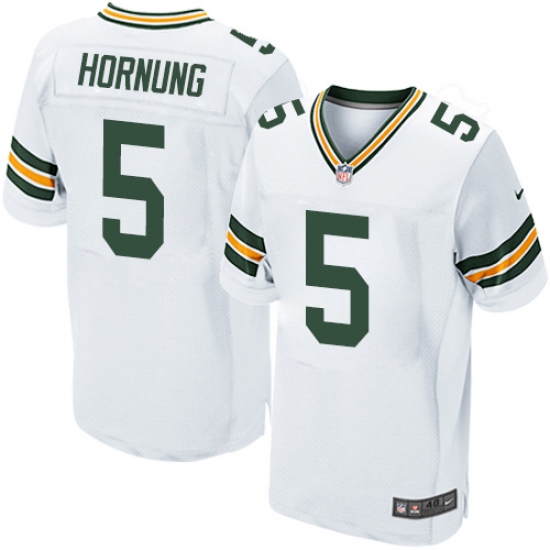 Men's Nike Green Bay Packers #5 Paul Hornung Elite White NFL Jersey - Ujersey