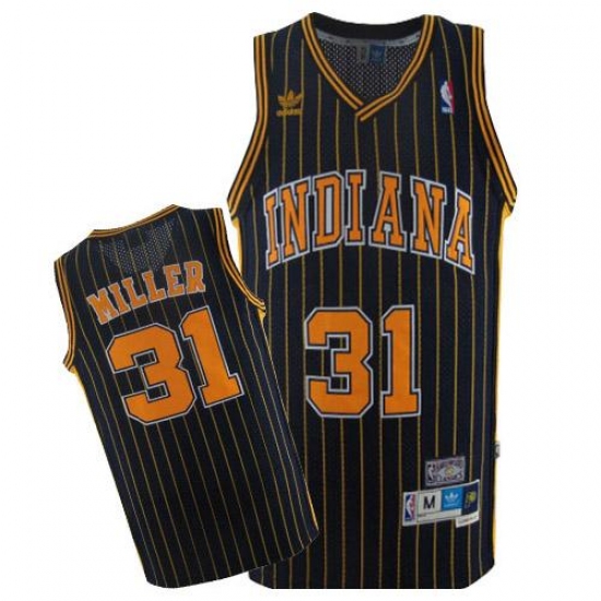 Men's Mitchell and Ness Indiana Pacers #31 Reggie Miller Swingman Navy Blue Throwback NBA Jersey - Ujersey