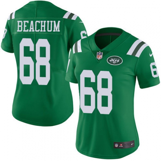 Women's Nike New York Jets #68 Kelvin Beachum Limited Green Rush Vapor Untouchable NFL Jersey - Ujersey
