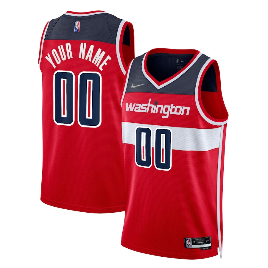Men's Washington Wizards Nike Red 2021/22 Diamond Swingman Custom Jersey - Icon Edition - Ujersey NHL