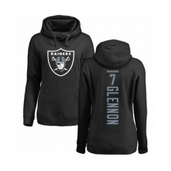 Football Women's Oakland Raiders #7 Mike Glennon Black Backer Pullover Hoodie - Ujersey