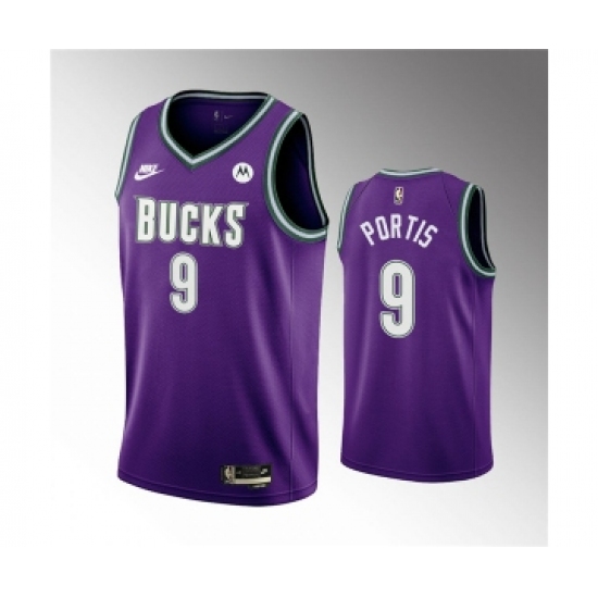 Men's Milwaukee Bucks #9 Bobby Portis 2022-23 Purple Classic Edition Swingman Stitched Basketball Jersey - Ujersey