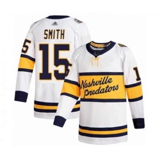 Youth Nashville Predators #15 Craig Smith Authentic White 2020 Winter Classic Hockey Jersey - Ujersey