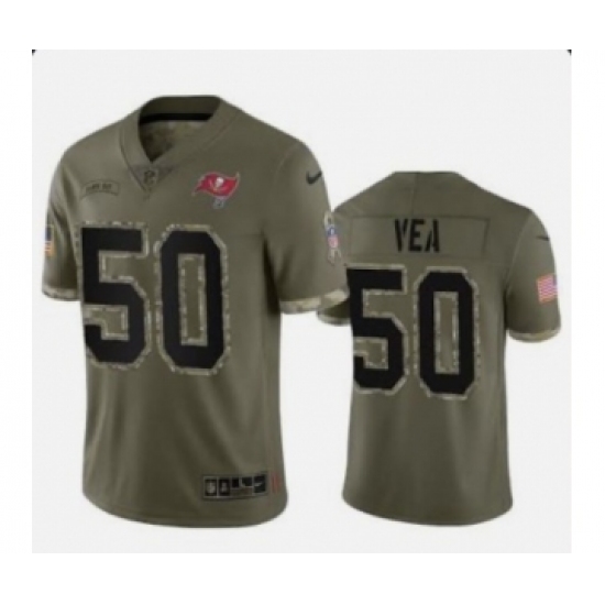 Men's Tampa Bay Buccaneers #50 Vita Vea 2022 Olive Salute To Service Limited Stitched Jersey - Ujersey