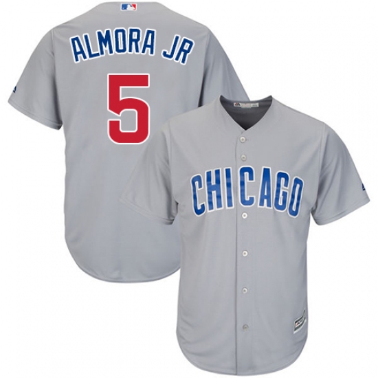 Men's Majestic Chicago Cubs #5 Albert Almora Jr Replica Grey Road Cool Base MLB Jersey - Ujersey
